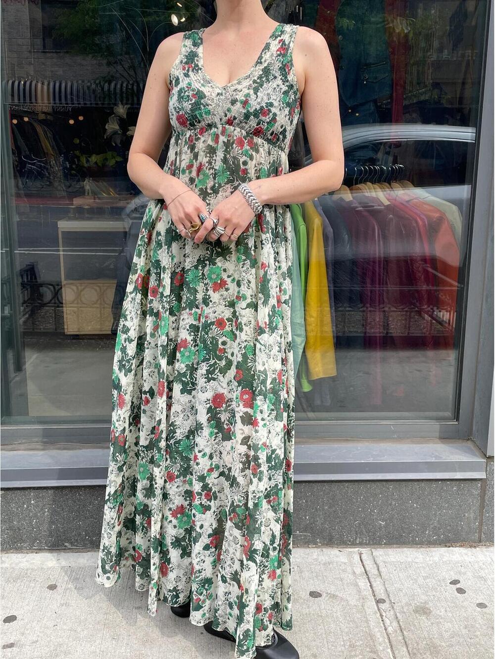 70s Floral Maxi Dress